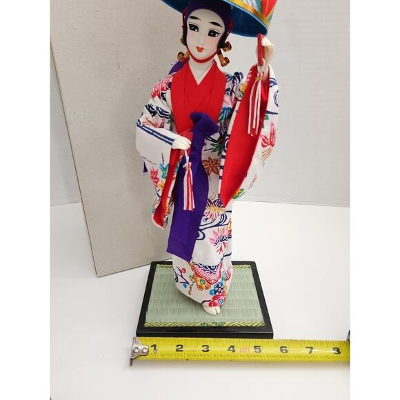 Vintage Japanese Ryukyu Geisha Doll 14" Traditional Female Figure in Kimono - Picture 15 of 16